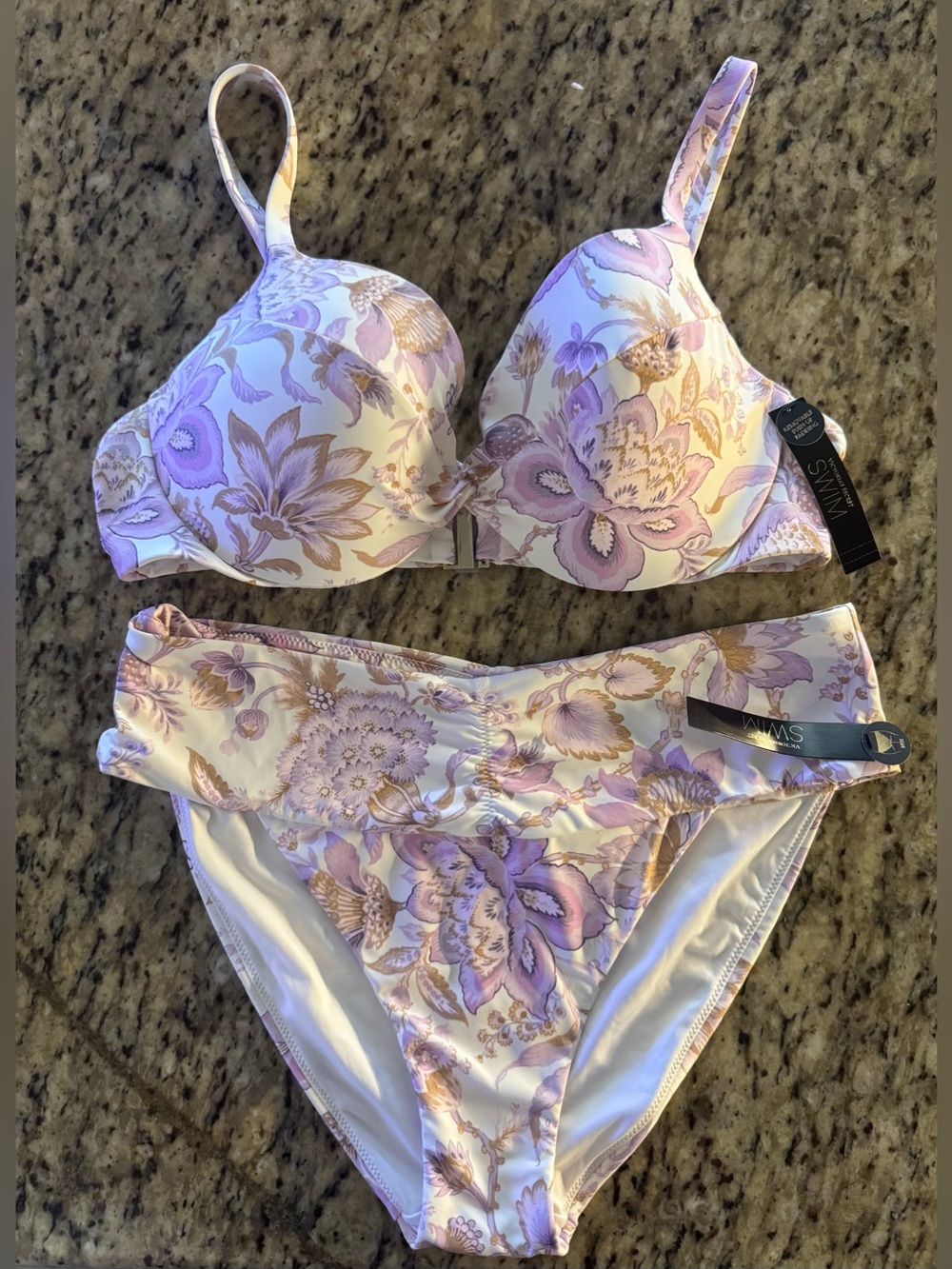 VS Swim **NWT** Cinched high-waist bikini bottom and Twist push-up bikini top